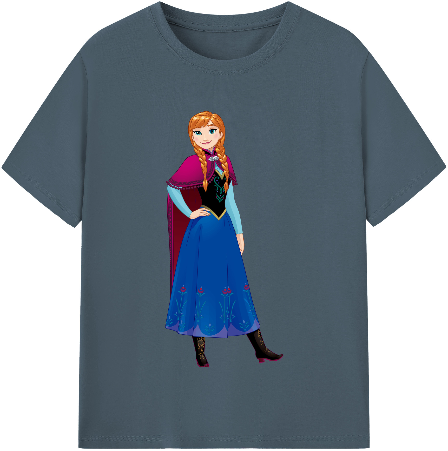 （画像用） アナと雪の女王 アンナ エルサ Frozen Anna Elsa 綿100％半袖Tシャツ（フロントプリント）
